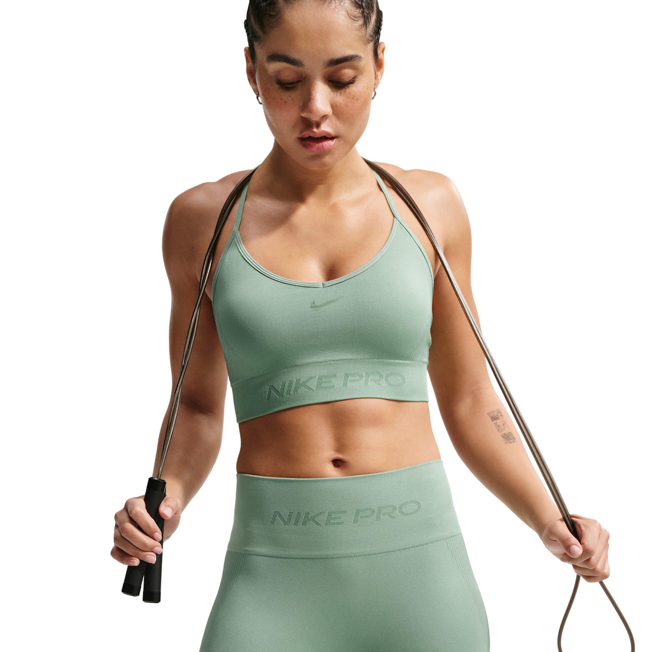 Nike Women's Pro Seamless Light-Support Padded Sports Bra - Light Green - LIGHT GREEN